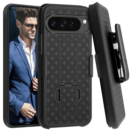 Fingic Schutzhülle für Google Pixel 9 Pro XL mit Gürtelclip Holster, Ständer, robust, stoßfest, kratzfest, Ganzkörper-Schutzhülle, Schwarz Fingic Schutzhülle für Google Pixel 9 Pro XL mit Gürtelclip Holster, Ständer, robust, stoßfest, kratzfest, Ganzkörper-Schutzhülle, Schwarz von Fingic