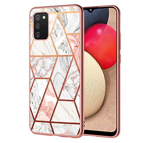 Fingic Samsung A02S Hülle, Galaxy A02S Hülle, Samsung Galaxy A02S Hülle Rose Gold Marmor Slim Fit Flexible TPU Rugged Bumper Stoßfest Hybrid Schutzhülle Galaxy A02S Handyhülle 6,5 Zoll von Fingic