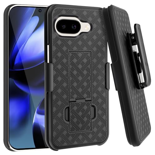 Fingic Schutzhülle für Google Pixel 9a, mit Gürtelclip, schmale Kombi-Hülle mit Ständer, drehbar, robust, stoßfest, kratzfest, Ganzkörper-Schutzhülle für Google Pixel 9a, 16 cm (6,3 Zoll), 2025 von Fingic