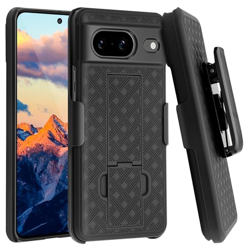 Fingic Schutzhülle für Pixel 8, Google Pixel 8, mit Gürtelclip, Holster, schlanke Kombi-Hülle mit Ständer, drehbar, robust, stoßfest, kratzfest, Schutzhülle für Google Pixel 8,6,2 cm, Schwarz Fingic Schutzhülle für Pixel 8, Google Pixel 8, mit Gürtelclip, Holster, schlanke Kombi-Hülle mit Ständer, drehbar, robust, stoßfest, kratzfest, Schutzhülle für Google Pixel 8,6,2 cm, Schwarz von Fingic