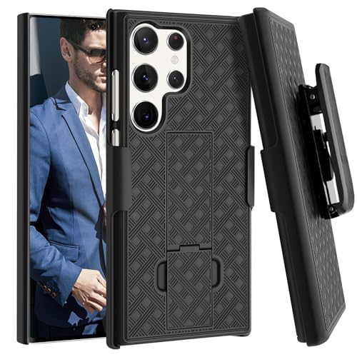 Fingic Schutzhülle für Samsung Galaxy S24 Ultra mit Gürtelclip, schmale Kombi-Hülle mit Ständer, drehbar, robust, stoßfest, kratzfest, Schutzhülle für Samsung Galaxy S24 Ultra, Schwarz Fingic Schutzhülle für Samsung Galaxy S24 Ultra mit Gürtelclip, schmale Kombi-Hülle mit Ständer, drehbar, robust, stoßfest, kratzfest, Schutzhülle für Samsung Galaxy S24 Ultra, Schwarz von Fingic