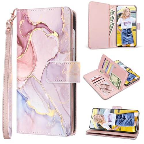 Fingic Schutzhülle für Samsung Galaxy S25 Edge, Brieftasche, für Damen und Mädchen, mit 9 Kartenfächern, Marmor, Roségold, PU-Leder, abnehmbare Handschlaufe, Ganzkörper-Schutzhülle, dünn, stoßfest Fingic Schutzhülle für Samsung Galaxy S25 Edge, Brieftasche, für Damen und Mädchen, mit 9 Kartenfächern, Marmor, Roségold, PU-Leder, abnehmbare Handschlaufe, Ganzkörper-Schutzhülle, dünn, stoßfest von Fingic