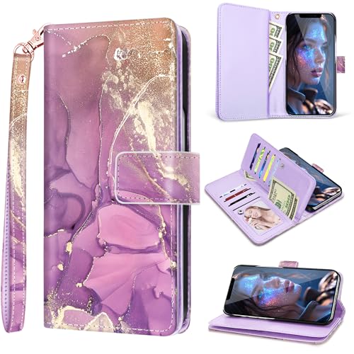 Fingic Schutzhülle für iPhone 12 Pro Max, Brieftaschen-Schutzhülle für Damen und Mädchen, mit 9 Kartenfächern, Marmor-PU-Leder, abnehmbare Handschlaufe, schlank, stoßfest, Klapphülle für iPhone 12 Pro Fingic Schutzhülle für iPhone 12 Pro Max, Brieftaschen-Schutzhülle für Damen und Mädchen, mit 9 Kartenfächern, Marmor-PU-Leder, abnehmbare Handschlaufe, schlank, stoßfest, Klapphülle für iPhone 12 Pro von Fingic