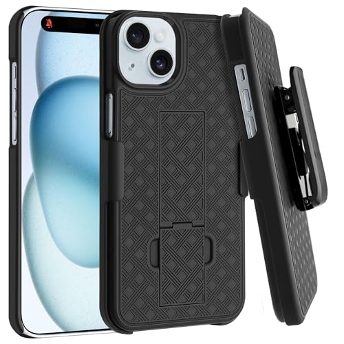 Fingic Schutzhülle für iPhone 15 Plus, iPhone 15 Plus, Gürtelclip, Holsterhülle, schlanke Kombi-Schale mit Ständer, drehbarer Gürtelclip, Holster, robust, stoßfest, kratzfest, Schutzhülle für iPhone Fingic Schutzhülle für iPhone 15 Plus, iPhone 15 Plus, Gürtelclip, Holsterhülle, schlanke Kombi-Schale mit Ständer, drehbarer Gürtelclip, Holster, robust, stoßfest, kratzfest, Schutzhülle für iPhone von Fingic