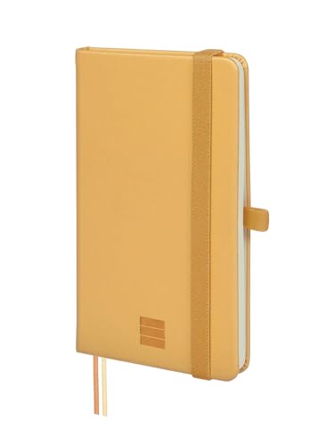 Finocam - Notizbuch Nexo Festeinband Blanko Camel | Kleines Notizbuch mit perforierten Blättern | Innentasche und Stifthalter | 72 Blätter, Ideal zum Schreiben und Zeichnen von Finocam