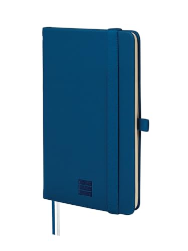 Finocam - Notizbuch Nexo Festeinband Horizontal Liniert Marineblau | Kleines Notizbuch mit perforierten Blättern| Innentasche und Stifthalter | 72 Seiten, Ideal zum Schreiben von Finocam