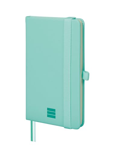 FINOCAM - Notizbuch Nexo Festeinband Horizontal Liniert Türkis | Kleines Notizbuch mit perforierten Blättern | Innentasche und Stifthalter | 72 Seiten, Ideal zum Schreiben von Finocam