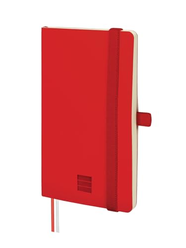 Finocam - Notizbuch Nexo Flexibler Einband Horizontal Liniert Rot | Kleines Notizbuch mit perforierten Blättern | Innentasche und Stifthalter | 72 Seiten, Ideal zum Schreiben von Finocam