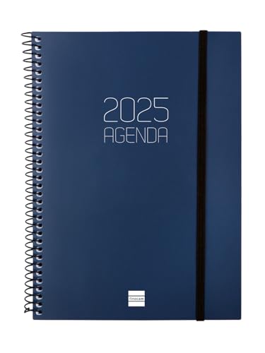 Finocam - Agenda Spirale Opaque 2025 Woche Horizontales Layout Januar 2025 - Dezember 2025 (12 Monate) Blau Italienisch von Finocam