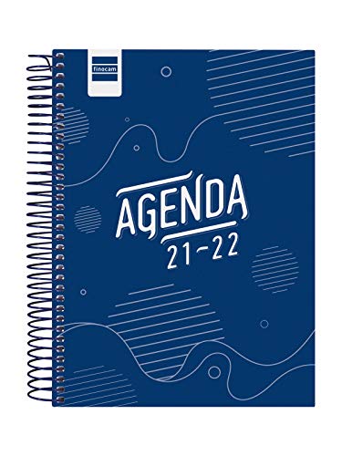 Finocam - Cooler Kalender 2021 2022 4. Kalender - 155 x 212 1 Tag pro Seite Blau Katalanisch von Finocam