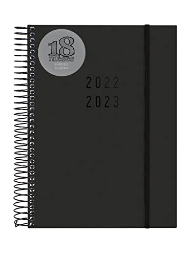 Finocam - Kalender 2022 2023, Spiralbindung, 18 Monate, 2 Tage, Juli 2022 - Dezember 2023 (18 Monate), Schwarz von Finocam