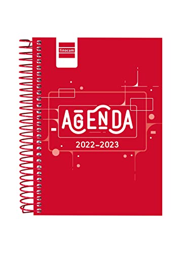 Finocam - Kalender 2022 2023 Cool 1 Tag September 2022 - Juni 2023 (lektiver Kurs) + Juli und August zusammengefasstes Portugiesisches Rot von Finocam