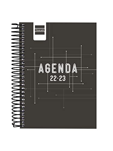 Finocam - Kalender 2022 2023 Cool 1 Tag September 2022 - Juni 2023 (lektiver Kurs) + Juli und August zusammengefasstes Schwarz Portugiesisch von Finocam
