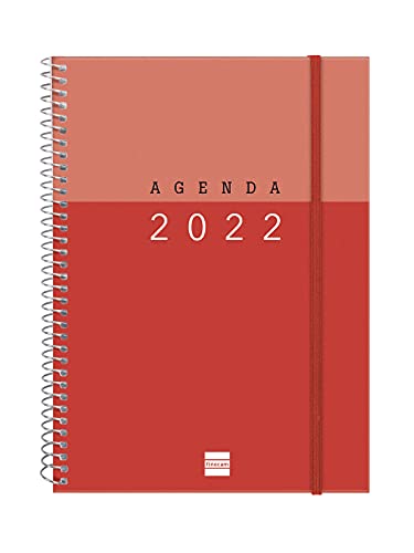 Finocam - Kalender 2022 Wochenansicht Landschaft Januar 2022 bis Dezember 2022 (12 Monate) E10-155 x 212 mm Spiralbindung My Antibac Rot Spanisch von Finocam