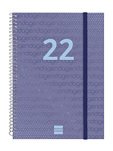 Finocam - Kalender 2022 mit Wochenansicht – Januar 2022 – Dezember 2022 (12 Monate) E10 – 155 x 212 mm Spiraljahr Katalanblau von Finocam