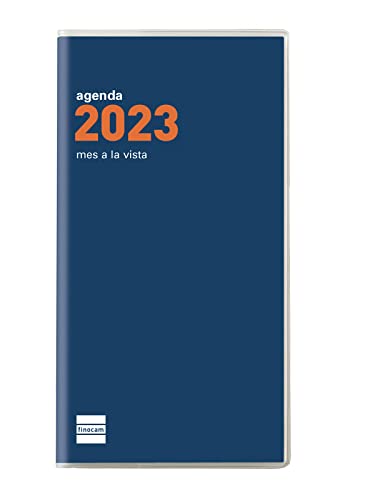 Finocam - Kalender 2023 Flach Cocktail Monatsansicht Januar 2023 - Dezember 2023 (12 Monate), Katalanblau von Finocam