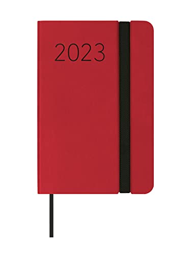 Finocam - Kalender 2023 Flexi Lisa Wochenansicht Horizontal Januar 2023 - Dezember 2023 (12 Monate) Katalanisch Rot von Finocam