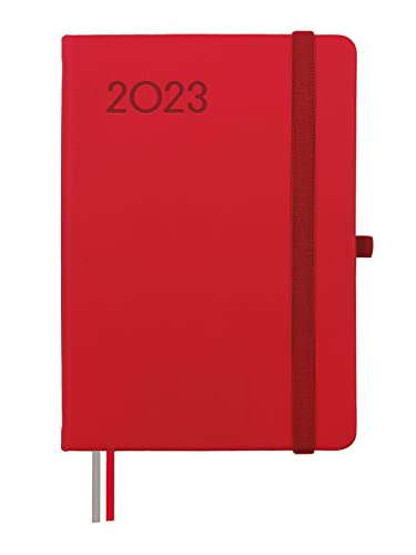 Finocam - Kalender 2023 Minimale Textur 1 Tag Januar 2023 - Dezember 2023 (12 Monate) Rot Spanisch von Finocam