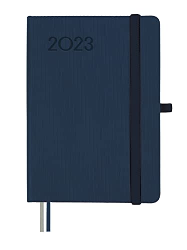 Finocam - Kalender 2023 Minimaltextur Wochenansicht Horizontal Januar 2023 - Dezember 2023 (12 Monate) Katalanisch Blau von Finocam