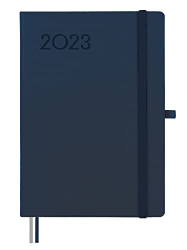 Finocam - Kalender 2023 Minimaltextur Wochenansicht Vertikal Januar 2023 - Dezember 2023 (12 Monate) Blau Spanisch von Finocam