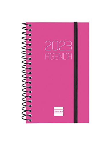 Finocam - Kalender 2023 Spirale Opaque Wochenansicht Januar 2023 - Dezember 2023 (12 Monate) Katalanische Pink, SUPERMINI - E3-79x127 mm, 742724523 von Finocam