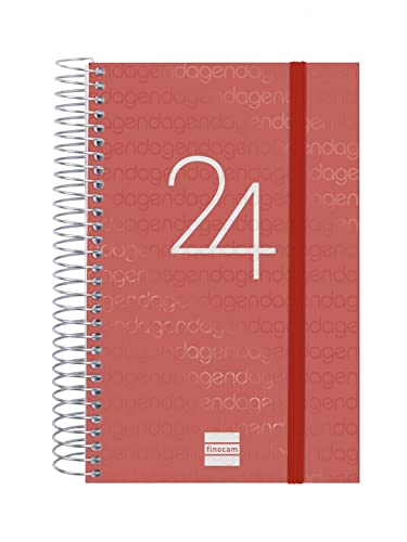 Finocam - Kalender 2024, Spiralbindung, 1 Tag, Januar 2024 – Dezember 2024 (12 Monate), Katalanisch-Rot von Finocam