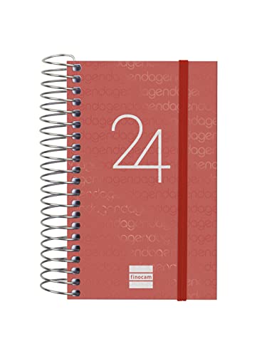 Finocam - Kalender 2024, Spiralbindung, 1 Tag, Januar 2024 – Dezember 2024 (12 Monate), spanisches Rot von Finocam