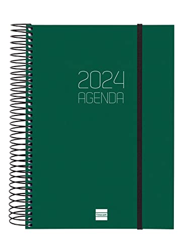 Finocam - Kalender 2024, Spiralbindung, 1 Tag, Seite Januar 2024 – Dezember 2024 (12 Monate), Spanisch grün von Finocam