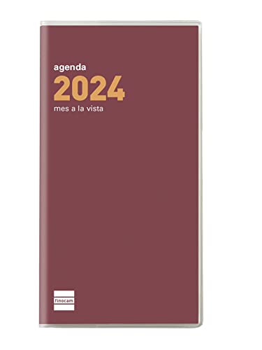 Finocam - Kalender 2024, flach, Cocktail, Monatsansicht, Januar 2024, Dezember 2024, 12 Monate, Bordeaux, Spanisch von Finocam