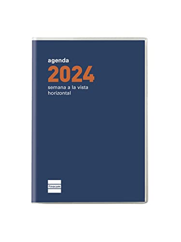 Finocam - Kalender 2024, flach, Cocktail, Wochenansicht, horizontal, Januar 2024 – Dezember 2024 (12 Monate), Blau (Spanisch) von Finocam