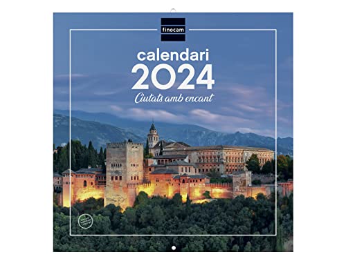 Finocam - Kalender 2024 Wandbilder 30x30 zum Schreiben Januar 2024 - Dezember 2024 (12 Monate) Katalanische Städte von Finocam