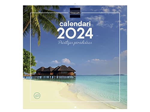 Finocam - Kalender 2024 Wandbilder 30x30 zum Schreiben Januar 2024 - Dezember 2024 (12 Monate) Paradiesische Landschaften Katalanisch von Finocam