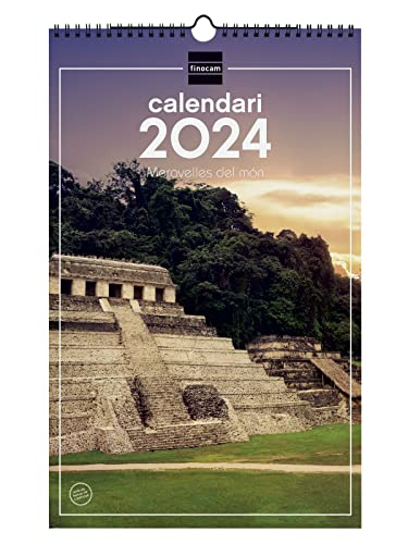 Finocam - Kalender 2024 Wandbilder Spirale zum Schreiben Januar 2024 - Dezember 2024 (12 Monate) Weltwunder Katalanisch von Finocam