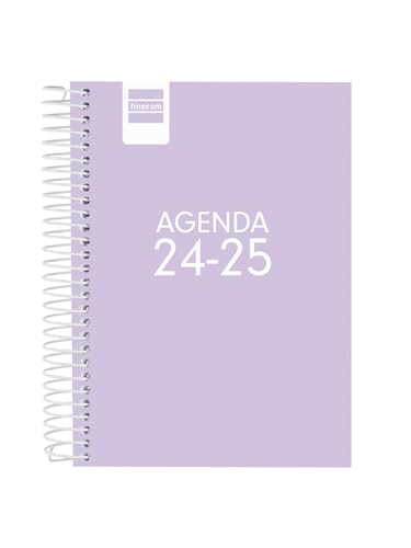 Finocam - Kalender Cool 2024 2025 1 Tag Seite September 2024 - Juni 2025 (Unterrichtskurs) + Juli und August als Übersicht Lila Spanisch von Finocam