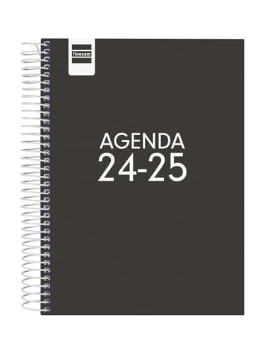 Finocam - Kalender Cool 2024 2025 1 Tag Seite September 2024 - Juni 2025 (Unterrichtskurs) + Juli und August zusammengefasst schwarz katalanisch von Finocam
