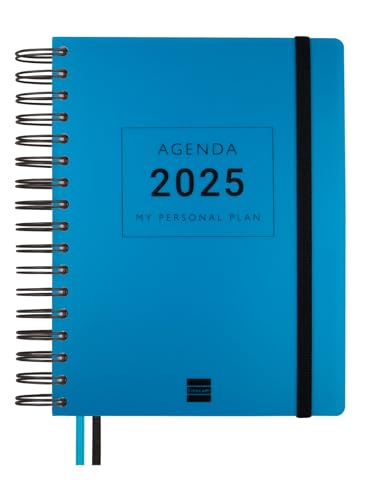 Finocam - Kalender Tempus 2025, 1 Tag pro Seite, Januar 2025 - Dezember 2025 (12 Monate), Blau, Spanisch von Finocam