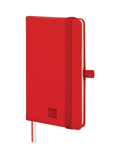 Finocam - Notizbuch Nexo Festeinband Horizontal Liniert Rot | Kleines Notizbuch mit perforierten Blättern | Innentasche und Stifthalter | 72 Seiten, Ideal zum Schreiben von Finocam