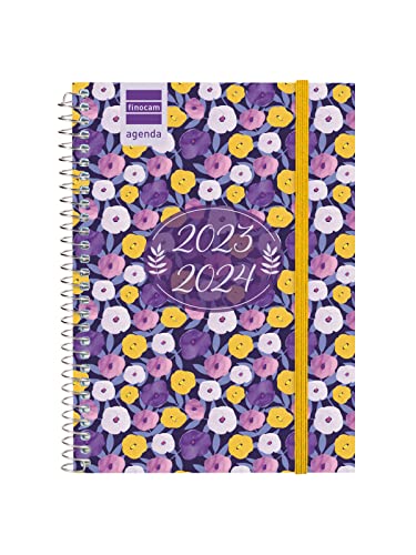 Finocam - Sekundärkalender 2023 2024 Wochenansicht Horizontal September 2023 - Juni 2024 (Schuljahr) + Juli und August Übersicht Lilac Portugiesisch von Finocam