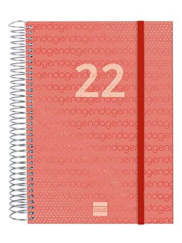 Finocam - Tageskalender 2022 von Januar 2022 bis Dezember 2022 (12 Monate) E10-155 x 212 mm Spirale Year Rot Italienisch von Finocam
