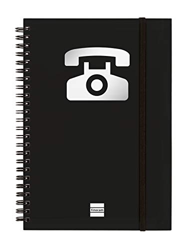 Finocam - Telefonbuch Phone DinA5 Doppelspirale Schwarz, DIN A5 (148 x 210 mm) von Finocam