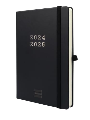 Finocam - Terminkalender 18 Monate 2024 2025 Horizontale Wochenansicht Juli 2024 - Dezember 2025 (18 Monate) Schwarz International von Finocam