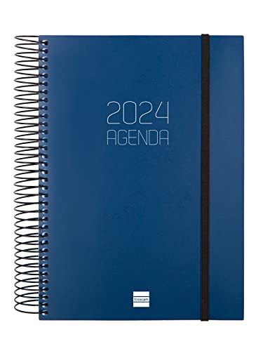 Finocam - Terminkalender Espiral Opaque 2024 1 Tag/Seite Januar 2024 bis Dezember 2024 (12 Monate) Blau International von Finocam