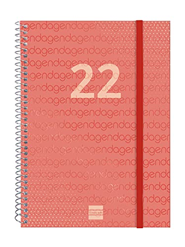 Finocam - Terminplaner 2022 vertikal, von Januar 2022 bis Dezember 2022 (12 Monate) E10-155 x 212 mm, Spiralbindung Year rot katalanisch von Finocam