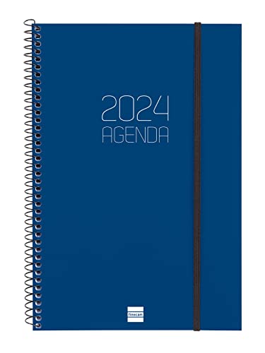 Finocam - Terminplaner 2024, Spiralbindung, Wochenansicht, vertikal, Januar 2024 – Dezember 2024 (12 Monate), Katalanisch-Blau von Finocam