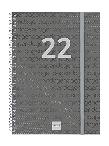 Finocam - Wochenkalender 2022 horizontal von Januar 2022 bis Dezember 2022 (12 Monate) E10-155 x 212 mm Spirale Year schwarz Italienisch von Finocam