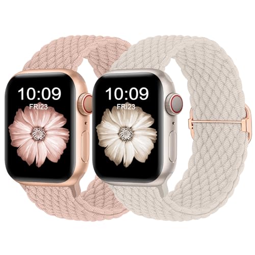 Finoriss Armband Kompatibel mit Apple Watch 42mm 44mm 45mm 49mm, Geflochtenes Elastisches Nylon Armband für Apple Watch Series 9 SE 8 7 6 5 4 3, Sand Rosa/Polarstern Finoriss Armband Kompatibel mit Apple Watch 42mm 44mm 45mm 49mm, Geflochtenes Elastisches Nylon Armband für Apple Watch Series 9 SE 8 7 6 5 4 3, Sand Rosa/Polarstern von Finoriss
