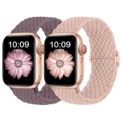 Finoriss Armband Kompatibel mit Apple Watch 42mm 44mm 45mm 49mm, Geflochtenes Elastisches Nylon Armband für Apple Watch Series 9 SE 8 7 6 5 4 3, Sand Rosa/Rauchlila Finoriss Armband Kompatibel mit Apple Watch 42mm 44mm 45mm 49mm, Geflochtenes Elastisches Nylon Armband für Apple Watch Series 9 SE 8 7 6 5 4 3, Sand Rosa/Rauchlila von Finoriss