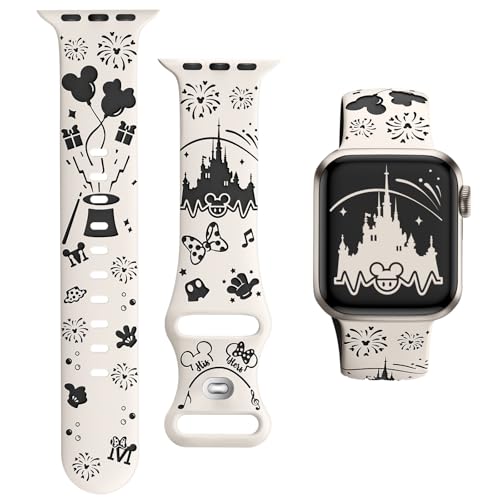 Finoriss Cartoon Gravierte Armband Kompatibel mit Apple Watch Armband 41mm 40mm 38mm Damen, Silikon Cute Fancy Bunt Sport Armbänder für iWatch Serie SE/9/8/7/6/5/4/3/2 Finoriss Cartoon Gravierte Armband Kompatibel mit Apple Watch Armband 41mm 40mm 38mm Damen, Silikon Cute Fancy Bunt Sport Armbänder für iWatch Serie SE/9/8/7/6/5/4/3/2 von Finoriss