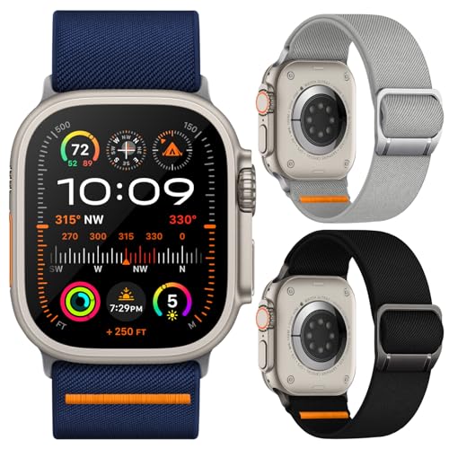 Finoriss Elastische Armbänder Kompatibel mit Apple Watch Ultra 2 49mm, Apple Watch Ultra 49mm, Series 9 8 7 45mm, Series 6 5 4 44mm 42mm, Nylon Stoff Sport Armband Finoriss Elastische Armbänder Kompatibel mit Apple Watch Ultra 2 49mm, Apple Watch Ultra 49mm, Series 9 8 7 45mm, Series 6 5 4 44mm 42mm, Nylon Stoff Sport Armband von Finoriss