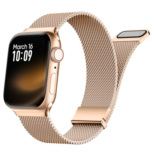 Finoriss Metallarmband Kompatibel mit Apple Watch Armband 41mm 40mm 38mm, Edelstahl Armband mit Magnetverschluss für Apple Watch SE Series 9 8 7 6 5 4 3 2 1, Rose Gold Finoriss Metallarmband Kompatibel mit Apple Watch Armband 41mm 40mm 38mm, Edelstahl Armband mit Magnetverschluss für Apple Watch SE Series 9 8 7 6 5 4 3 2 1, Rose Gold von Finoriss